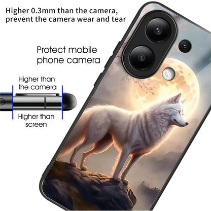 Wholesale Phone Case for Xiaomi Redmi Note 13 4G TPU+Tempered Glass Phone Cover Pattern Printing