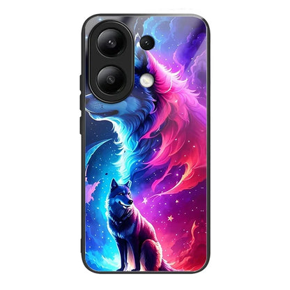 Wholesale Phone Case for Xiaomi Redmi Note 13 4G TPU+Tempered Glass Phone Cover Pattern Printing