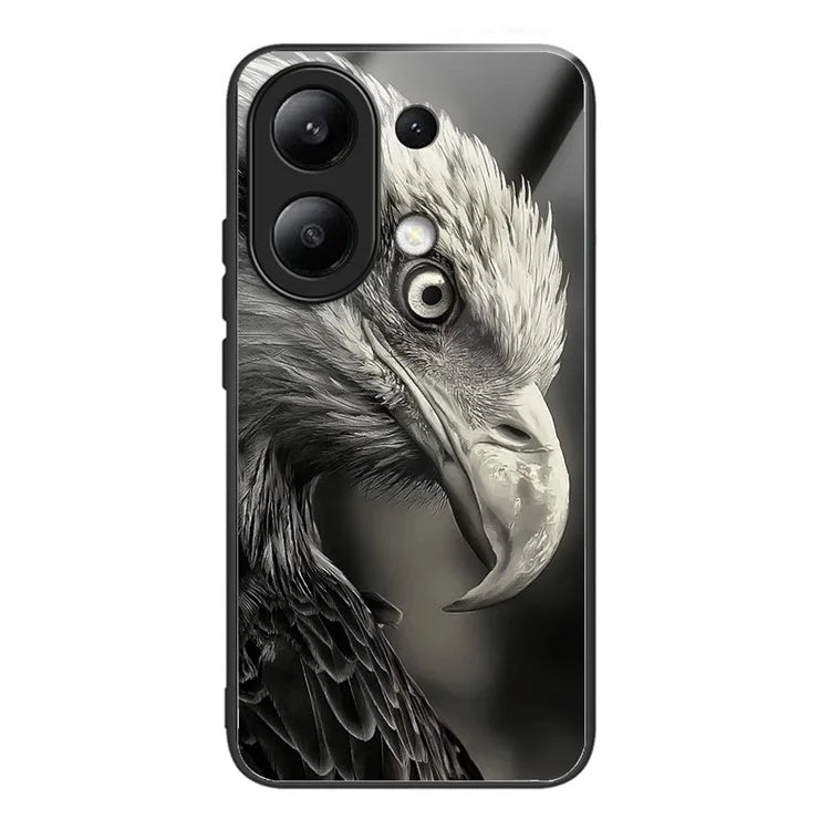 Wholesale Phone Case for Xiaomi Redmi Note 13 4G TPU+Tempered Glass Phone Cover Pattern Printing