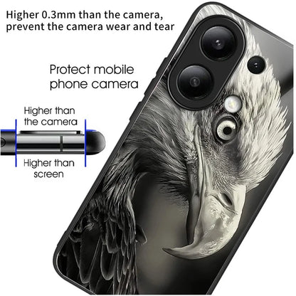 Wholesale Phone Case for Xiaomi Redmi Note 13 4G TPU+Tempered Glass Phone Cover Pattern Printing