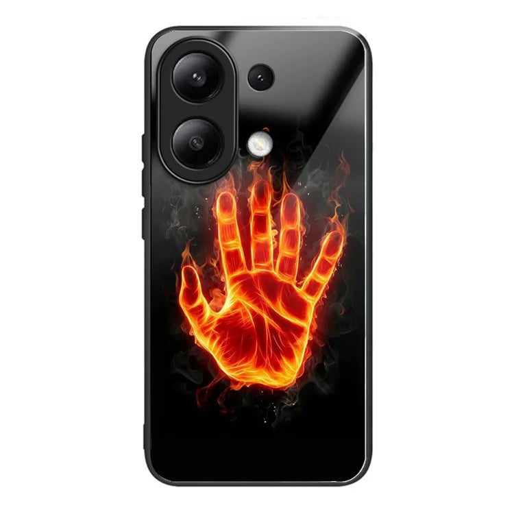 Wholesale Phone Case for Xiaomi Redmi Note 13 4G TPU+Tempered Glass Phone Cover Pattern Printing