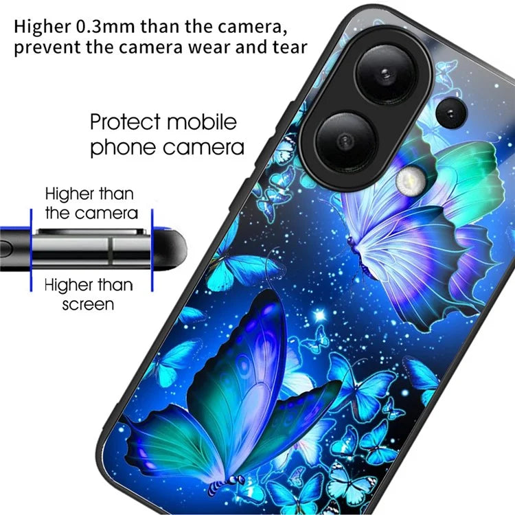 Wholesale Phone Case for Xiaomi Redmi Note 13 4G TPU+Tempered Glass Phone Cover Pattern Printing