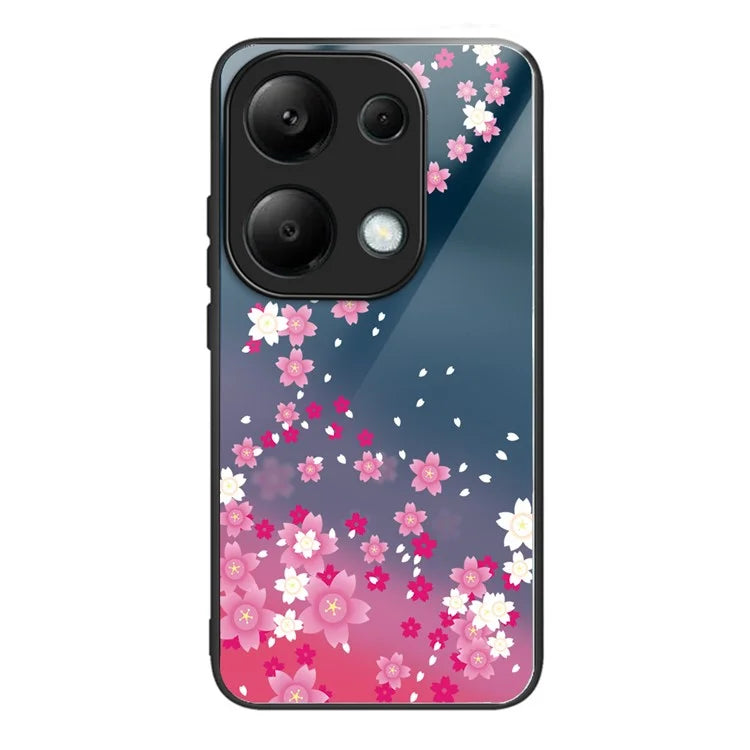 For Xiaomi Poco M6 Pro 4G / Redmi Note 13 Pro 4G Cases TPU+Tempered Glass Pattern Phone Back Cover