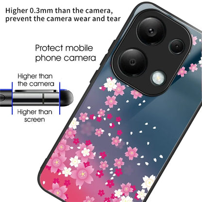 For Xiaomi Poco M6 Pro 4G / Redmi Note 13 Pro 4G Cases TPU+Tempered Glass Pattern Phone Back Cover