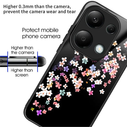 For Xiaomi Poco M6 Pro 4G / Redmi Note 13 Pro 4G Cases TPU+Tempered Glass Pattern Phone Back Cover