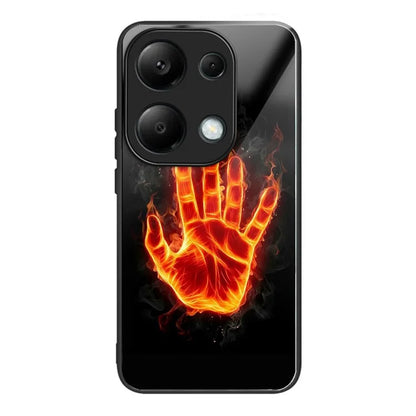 For Xiaomi Poco M6 Pro 4G / Redmi Note 13 Pro 4G Cases TPU+Tempered Glass Pattern Phone Back Cover