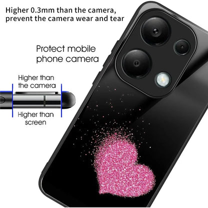 For Xiaomi Poco M6 Pro 4G / Redmi Note 13 Pro 4G Cases TPU+Tempered Glass Pattern Phone Back Cover