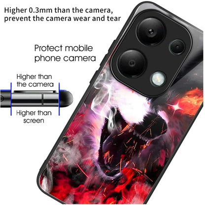 For Xiaomi Poco M6 Pro 4G / Redmi Note 13 Pro 4G Cases TPU+Tempered Glass Pattern Phone Back Cover
