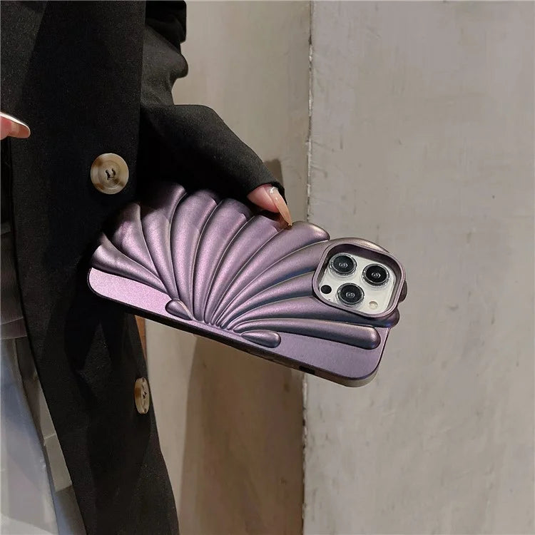 For iPhone 15 Pro Case TPU Seashell Shape Color Change Summer Protective Cover