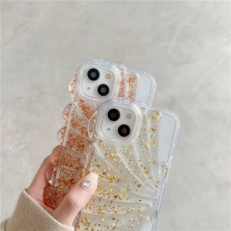 For iPhone 13 Case TPU Seashell Glitter Epoxy Trendy Protective Phone Cover
