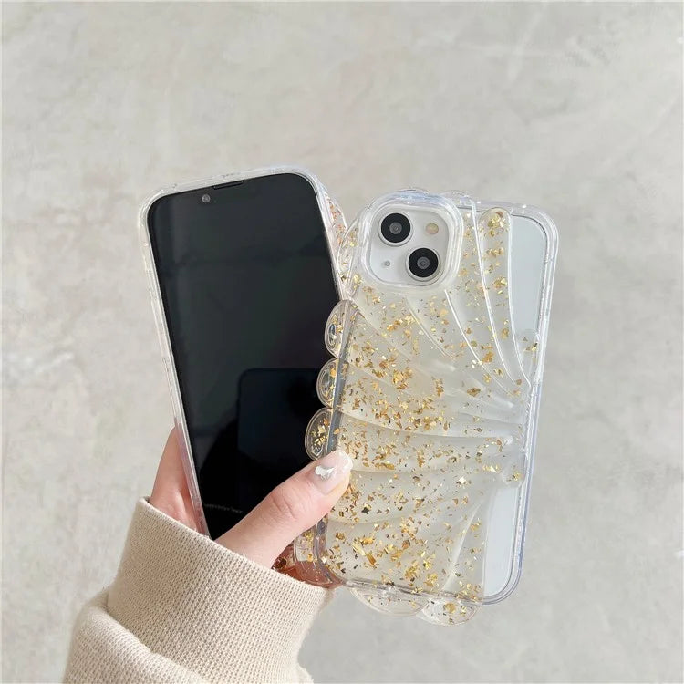 For iPhone 13 Case TPU Seashell Glitter Epoxy Trendy Protective Phone Cover
