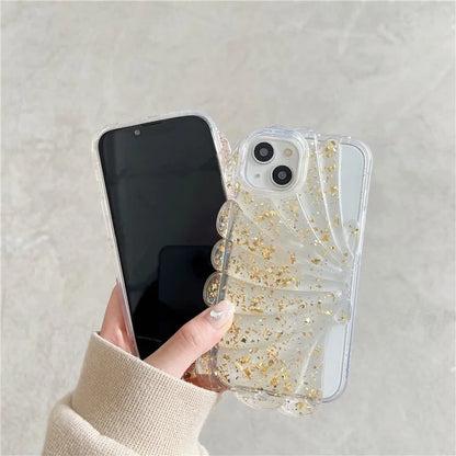 For iPhone 13 Case TPU Seashell Glitter Epoxy Trendy Protective Phone Cover