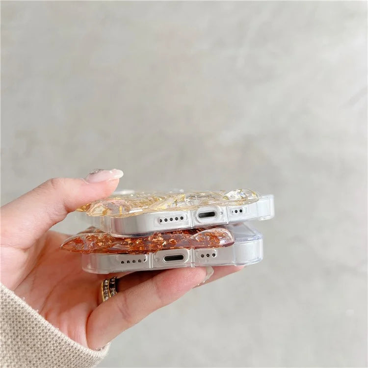 For iPhone 13 Case TPU Seashell Glitter Epoxy Trendy Protective Phone Cover