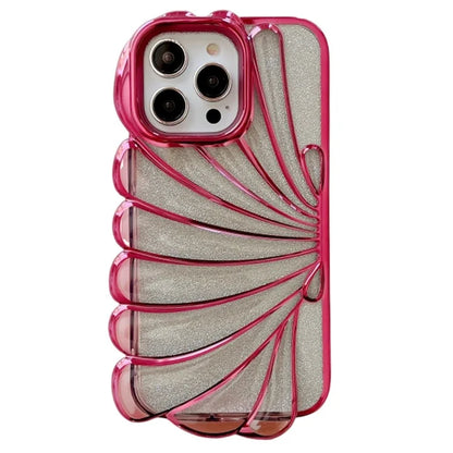 For iPhone 15 Pro TPU Case Seashell Shape Electroplating Glitter Soft Phone Cover
