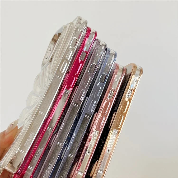 For iPhone 15 Pro TPU Case Seashell Shape Electroplating Glitter Soft Phone Cover
