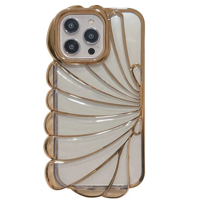 For iPhone 13 Pro Case Seashell Clear TPU Electroplating Summer Phone Cover