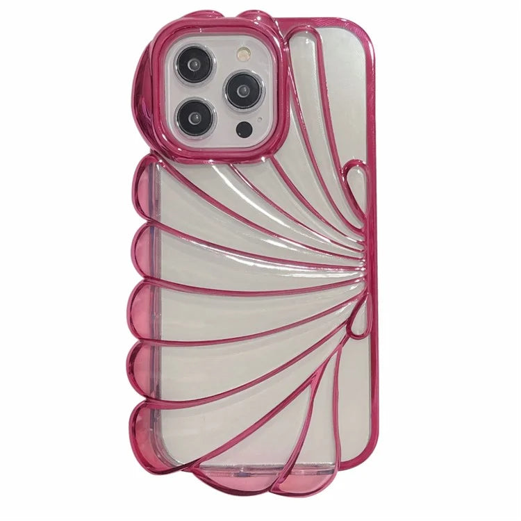 For iPhone 13 Pro Case Seashell Clear TPU Electroplating Summer Phone Cover