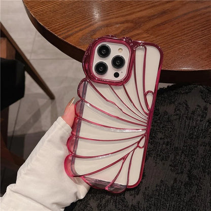 For iPhone 13 Pro Case Seashell Clear TPU Electroplating Summer Phone Cover