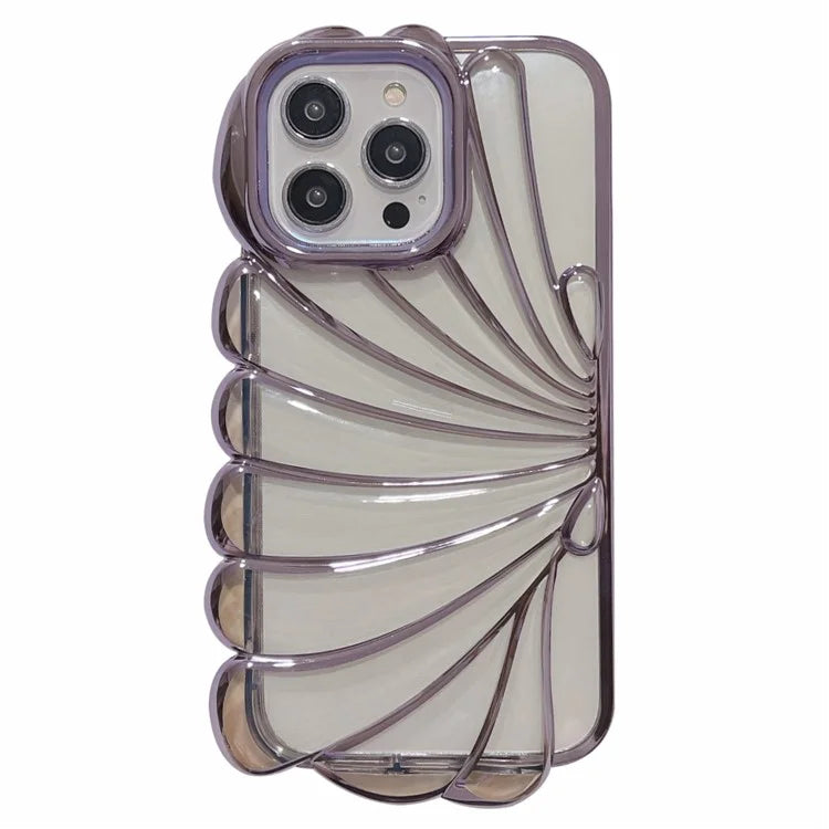 For iPhone 13 Pro Case Seashell Clear TPU Electroplating Summer Phone Cover