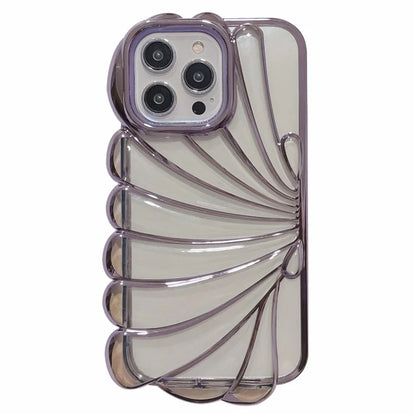 For iPhone 13 Pro Case Seashell Clear TPU Electroplating Summer Phone Cover