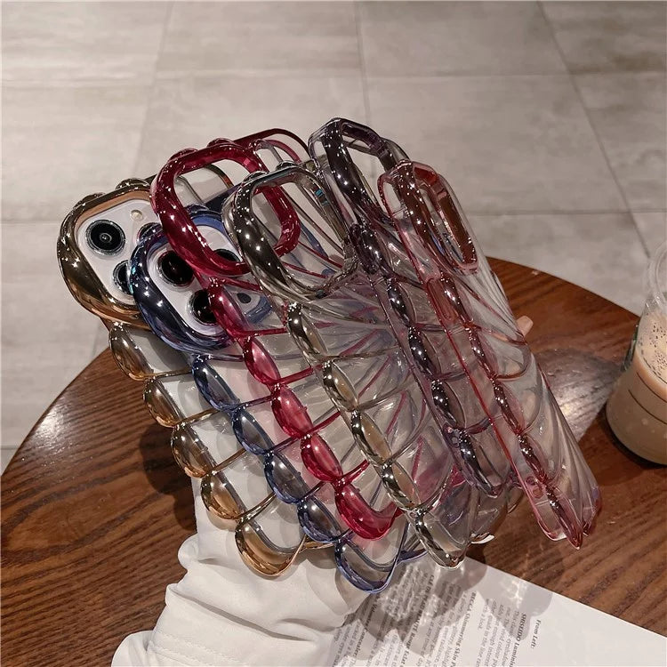 For iPhone 13 Pro Case Seashell Clear TPU Electroplating Summer Phone Cover