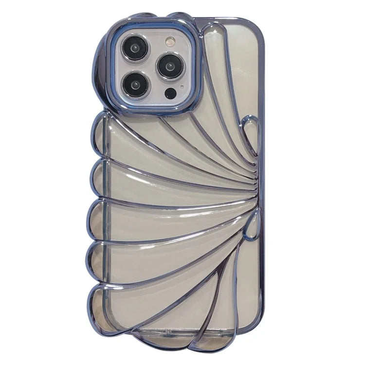For iPhone 13 Pro Case Seashell Clear TPU Electroplating Summer Phone Cover
