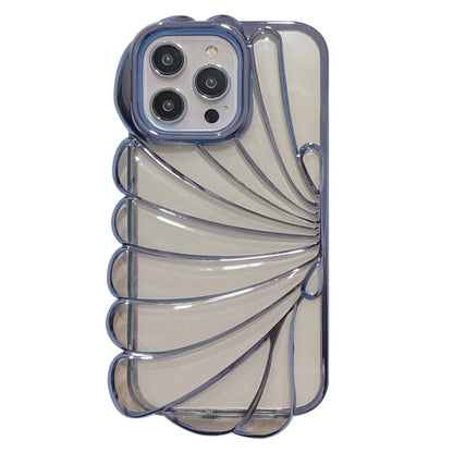 For iPhone 15 Pro Case Seashell Shape Electroplating Soft TPU Clear Phone Cover
