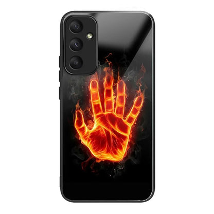For Samsung Galaxy A05s 4G Case Tempered Glass+TPU Protective Phone Shell Pattern Design