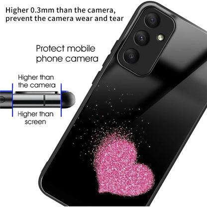 For Samsung Galaxy A05s 4G Case Tempered Glass+TPU Protective Phone Shell Pattern Design