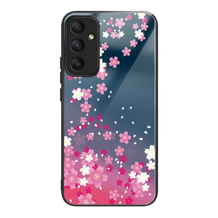 For Samsung Galaxy A05s 4G Case Tempered Glass+TPU Protective Phone Shell Pattern Design
