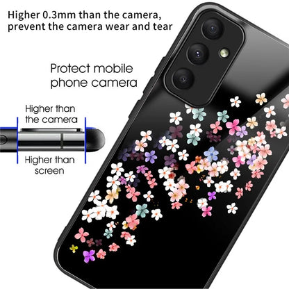 For Samsung Galaxy A05s 4G Case Tempered Glass+TPU Protective Phone Shell Pattern Design