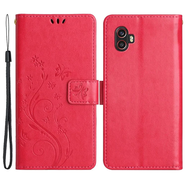 For Samsung Galaxy Xcover6 Pro 5G Wallet Phone Case Butterfly Floral Leather Flip Cover