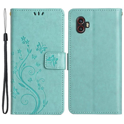 For Samsung Galaxy Xcover6 Pro 5G Wallet Phone Case Butterfly Floral Leather Flip Cover