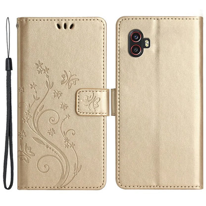 For Samsung Galaxy Xcover6 Pro 5G Wallet Phone Case Butterfly Floral Leather Flip Cover