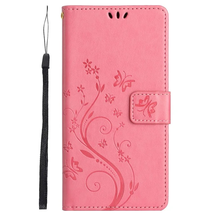 For Samsung Galaxy Xcover6 Pro 5G Wallet Phone Case Butterfly Floral Leather Flip Cover