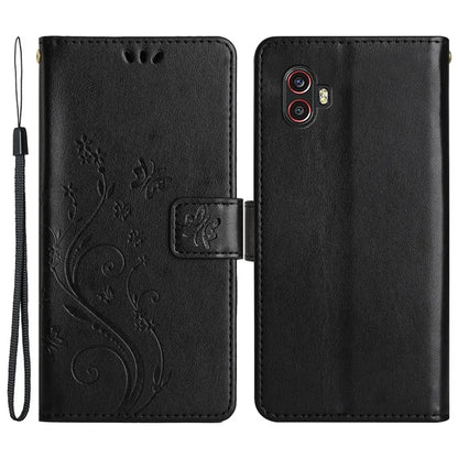 For Samsung Galaxy Xcover6 Pro 5G Wallet Phone Case Butterfly Floral Leather Flip Cover