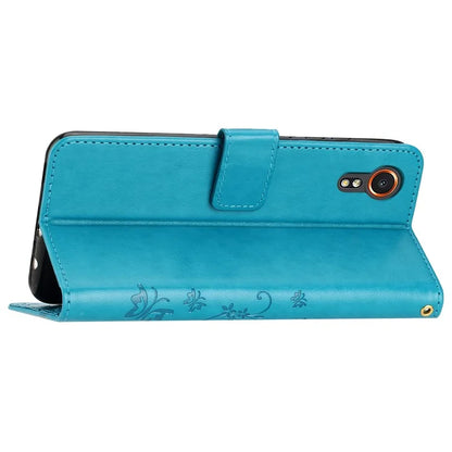 For Samsung Galaxy Xcover7 Case Leather Wallet Stand Phone Cover Butterfly Pattern