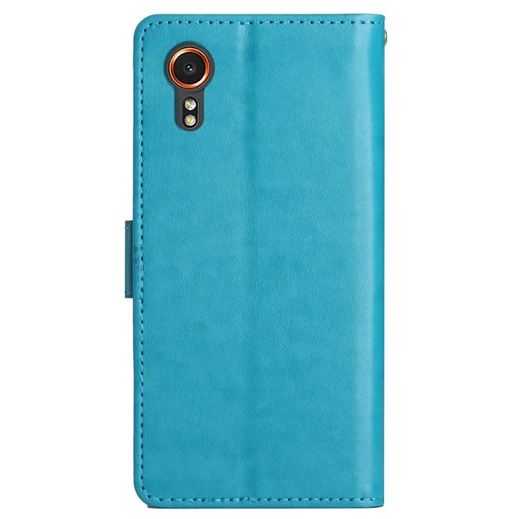 For Samsung Galaxy Xcover7 Case Leather Wallet Stand Phone Cover Butterfly Pattern