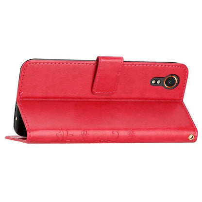 For Samsung Galaxy Xcover7 Case Leather Wallet Stand Phone Cover Butterfly Pattern
