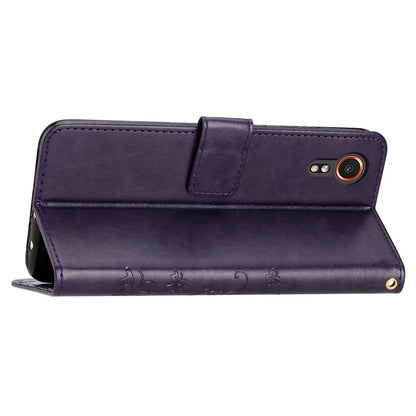 For Samsung Galaxy Xcover7 Case Leather Wallet Stand Phone Cover Butterfly Pattern