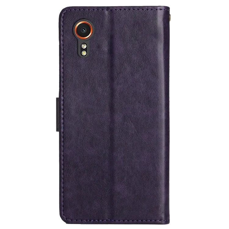 For Samsung Galaxy Xcover7 Case Leather Wallet Stand Phone Cover Butterfly Pattern