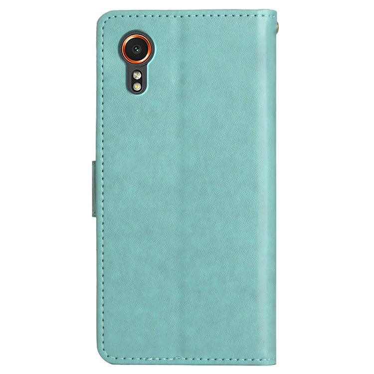 For Samsung Galaxy Xcover7 Case Leather Wallet Stand Phone Cover Butterfly Pattern
