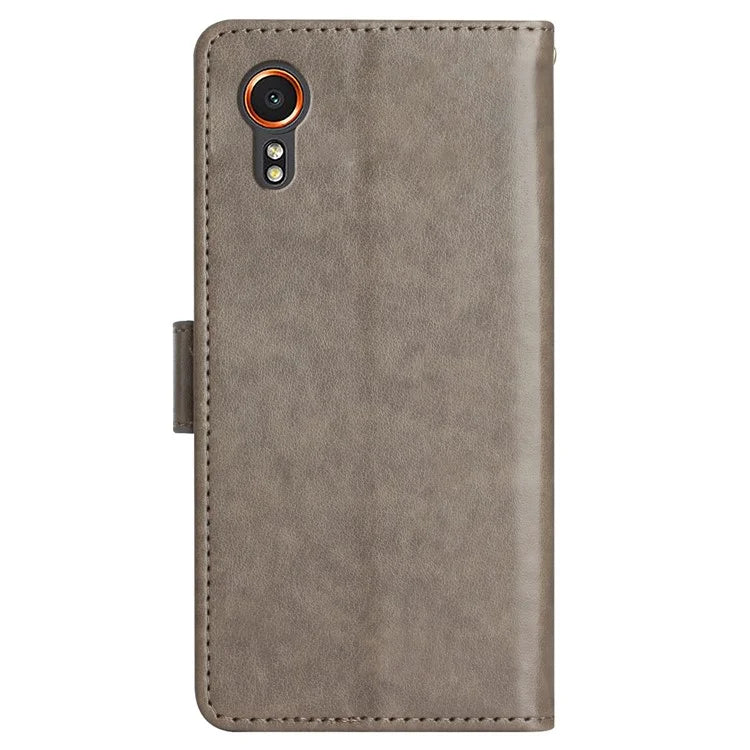 For Samsung Galaxy Xcover7 Case Leather Wallet Stand Phone Cover Butterfly Pattern