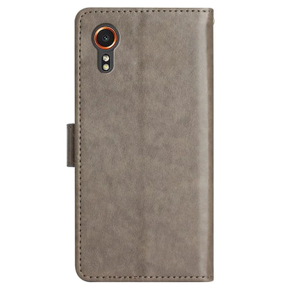 For Samsung Galaxy Xcover7 Case Leather Wallet Stand Phone Cover Butterfly Pattern