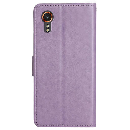 For Samsung Galaxy Xcover7 Case Leather Wallet Stand Phone Cover Butterfly Pattern