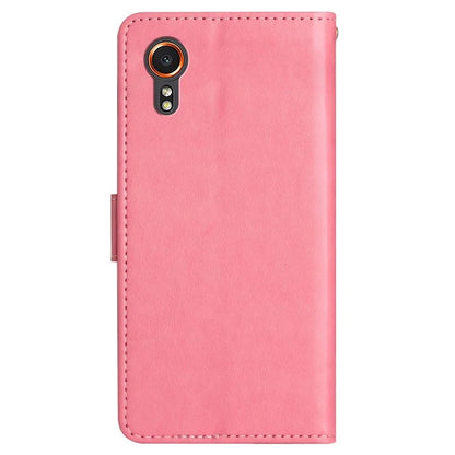 For Samsung Galaxy Xcover7 Case Leather Wallet Stand Phone Cover Butterfly Pattern