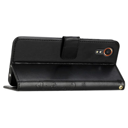 For Samsung Galaxy Xcover7 Case Leather Wallet Stand Phone Cover Butterfly Pattern