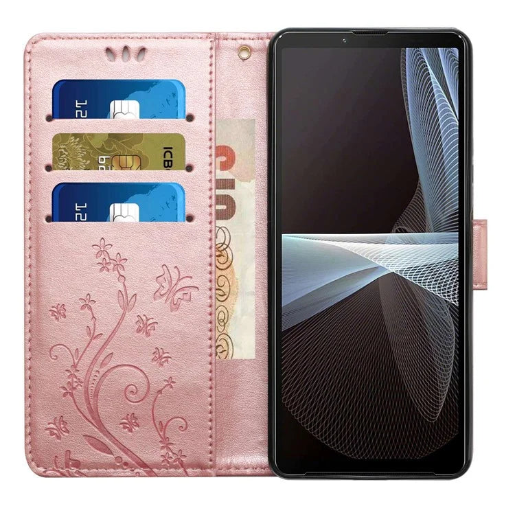 For Sony Xperia Ace III Leather Wallet Case Butterfly Floral Flip Phone Cover