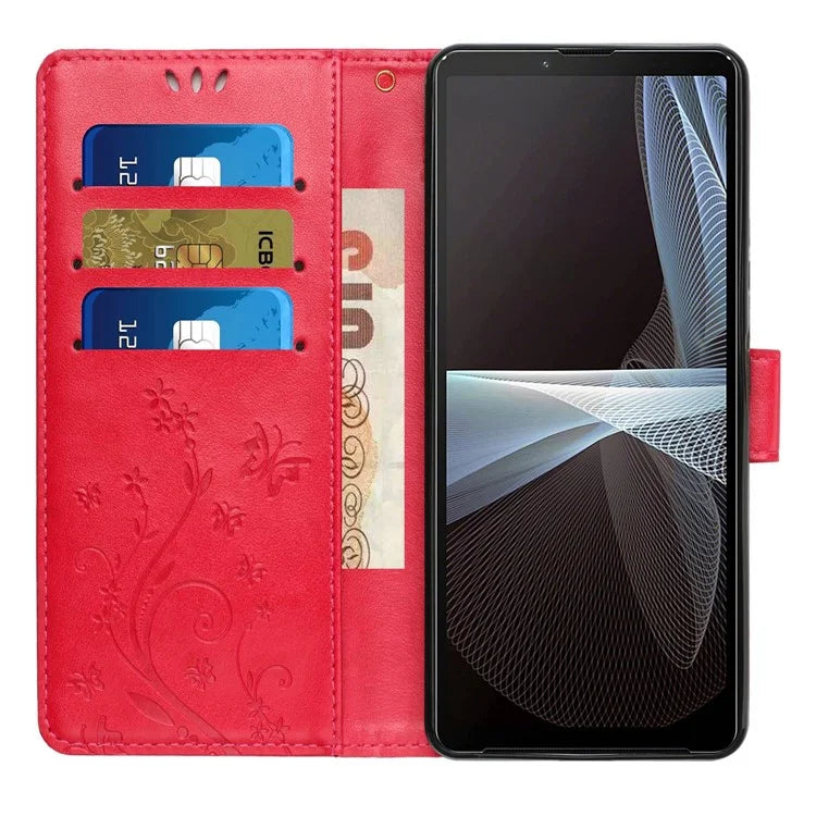 For Sony Xperia Ace III Leather Wallet Case Butterfly Floral Flip Phone Cover
