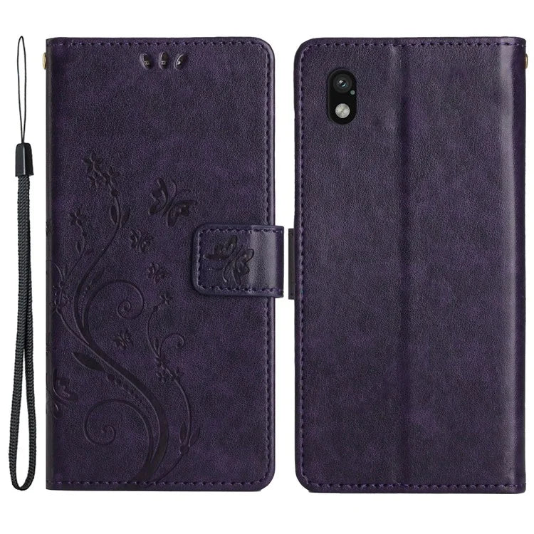 For Sony Xperia Ace III Leather Wallet Case Butterfly Floral Flip Phone Cover